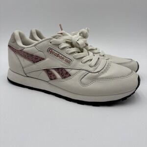Reebok Women's Classic Leather Leopard Casual Sneakers from Finish Line size 9